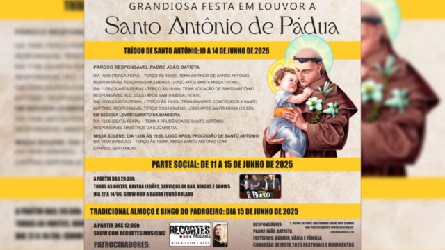Ouvidor celebra tradicional Festa de Santo Antônio com missas, shows e almoço comunitário