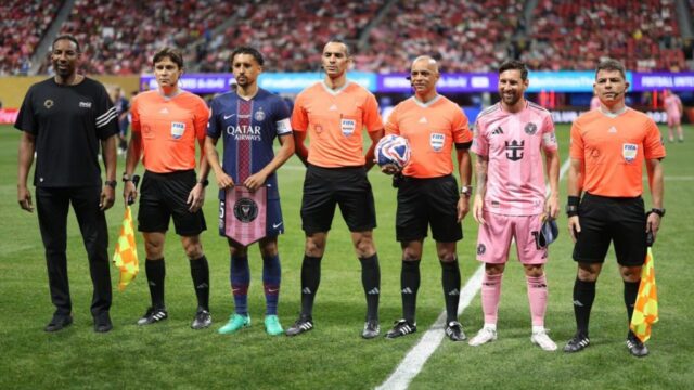 Arbitragem goiana comanda PSG x Inter Miami no Mundial e vira destaque com atuação segura e cena inusitada de Kvaratskhelia