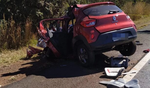 Mulher morre após colisão entre carro e caminhão na MGC-452, em Uberlândia