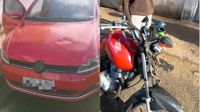 Motociclista fica ferido após acidente com carro no bairro dos Lucas, em Catalão