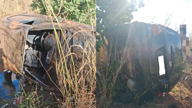 Carro capota na GO-330, em Ipameri, e uma pessoa fica ferida