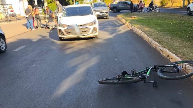 Ciclista é atropelado em avenida movimentada de Uberlândia