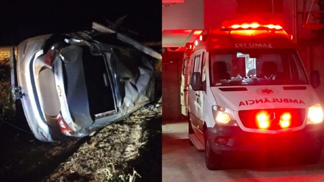 Motorista fica gravemente ferido após bater em capivara e capotar na GO-305 entre Cumari e Goiandira