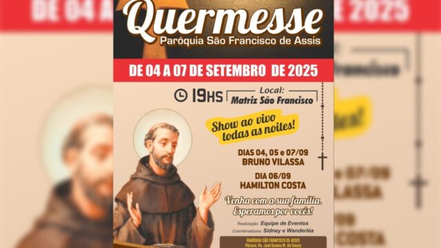 Quermesse da Paróquia São Francisco de Assis acontece de 4 a 7 de setembro em Catalão