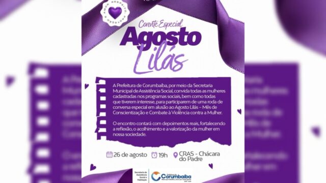 Corumbaíba promove roda de conversa no Agosto Lilás para conscientização e combate à violência contra a mulher