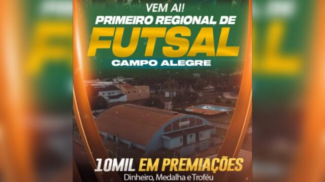 Campo Alegre de Goiás terá 1º Regional de Futsal com R$ 10 mil em premiações
