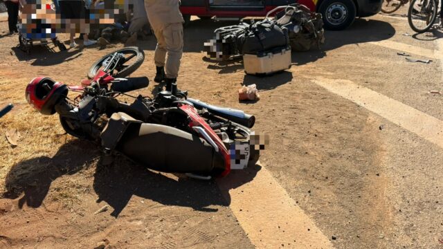Motociclista atravessa pista e causa grave acidente na BR-050, em Catalão