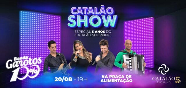 Catalão Shopping e Sicoob Credijur celebram 5 anos com show da banda Garotos 100% no aniversário de 166 anos de Catalão
