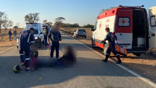 Homem fica ferido após queda de moto na GO-330, entre Catalão e Três Ranchos