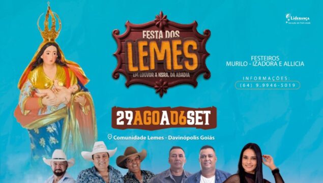 Festa dos Lemes em Davinópolis celebra tradição e fé com programação cultural e religiosa de 29 de agosto a 6 de setembro