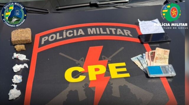 Polícia Militar prende jovem com drogas e ecstasy em operação no bairro Santa Cecília, em Pires do Rio