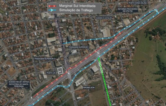 Trincheira da BR-050 em Catalão será liberada nesta sexta no sentido Uberlândia; marginal sul será interditada