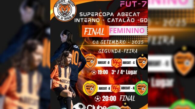 Supercopa Abecat define campeãs do fut-7 feminino nesta segunda-feira, 8, em Catalão
