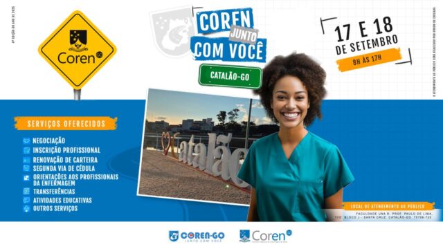 Coren-GO promove ação em Catalão com serviços, escuta ativa e apoio à enfermagem