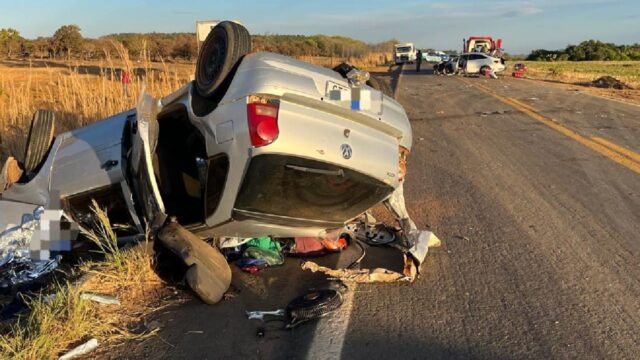 Policiais do 18º e 11º BPM atuam em acidente com vítima fatal na GO-020, em Bela Vista de Goiás