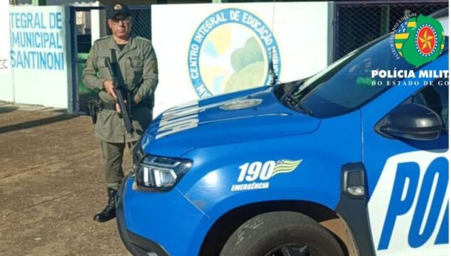 Polícia Militar realiza Operação Sentinela Escolar em Ipameri para reforçar segurança nas instituições de ensino