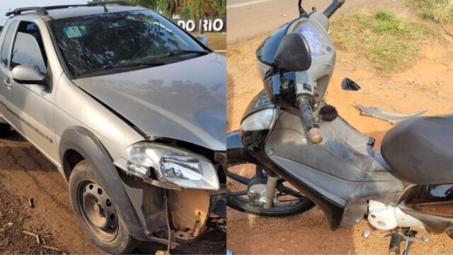 Colisão entre carro e moto deixa mãe e filha feridas na GO-330, em Pires do Rio