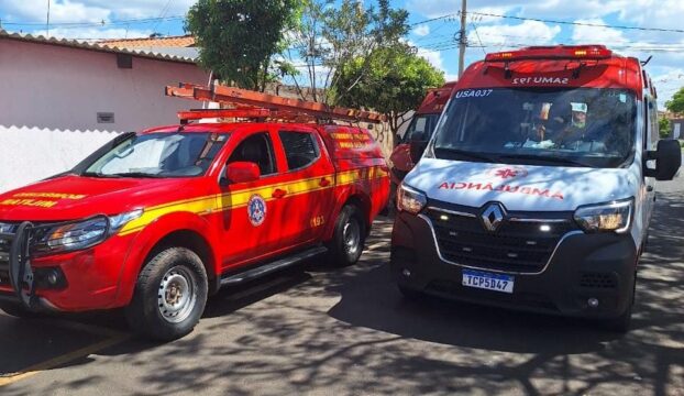 Homem fica ferido ao resgatar família de incêndio em residência no bairro Bela Suíça, em Araguari