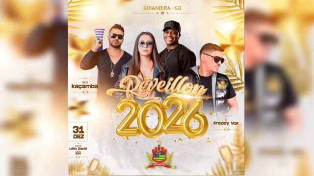 Goiandira anuncia Réveillon 2026 com shows e muita festa na Alameda Lélio David Vieira