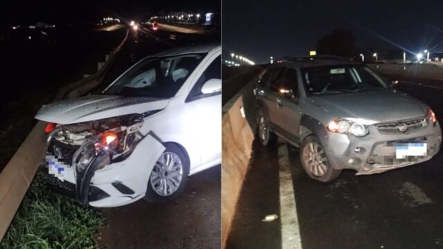 Colisão entre carros deixa uma pessoa ferida na BR-050, em Catalão
