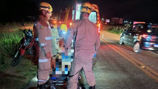 Motociclista fica ferido após colisão com cachorro e ser atropelado por outro veículo na GO-330, em Ouvidor