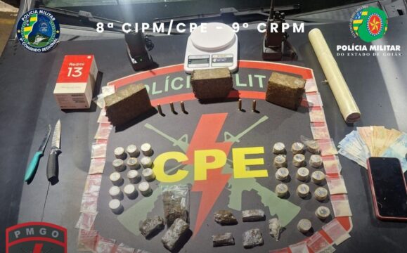 CPE desarticula ponto de tráfico de drogas e apreende munições em Campo Alegre de Goiás