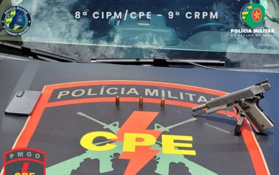 Catalão: CPE recupera arma de fogo de uso restrito e prende suspeito de furto qualificado