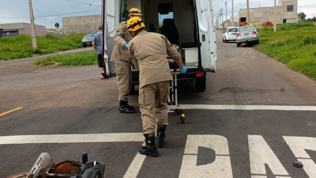 Motociclista fica ferido após queda em rotatória em Catalão