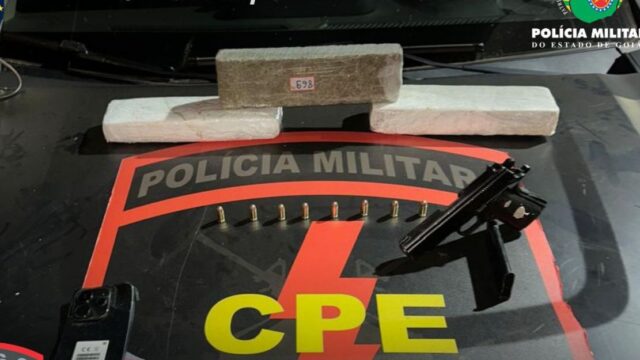 Homem é preso após disparos em via pública e apreensão de 2,5 kg de maconha em Pires do Rio