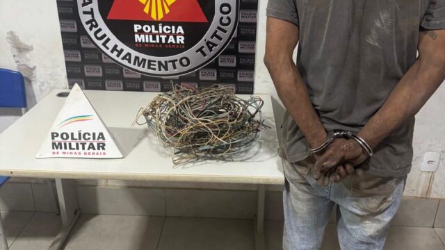 Homem é preso em flagrante por furto de fiação elétrica no centro de Araguari