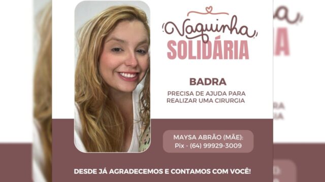 Família cria campanha para custear cirurgia urgente de R$ 31 mil para Badra Abrão, que enfrenta tumor no ovário