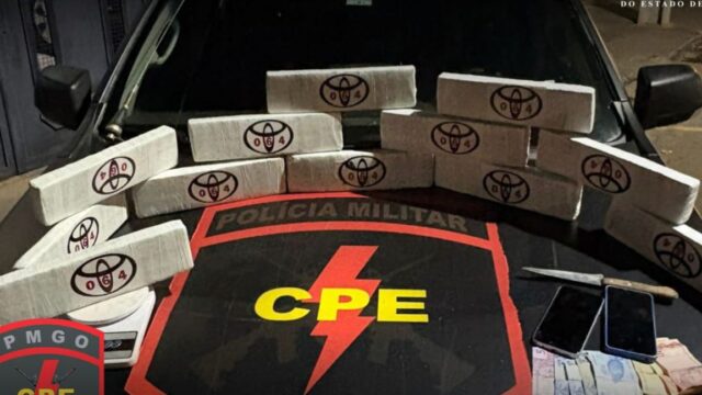 CPE prende três pessoas por tráfico de drogas em Pires do Rio; cerca de 11 kg de maconha são apreendidos