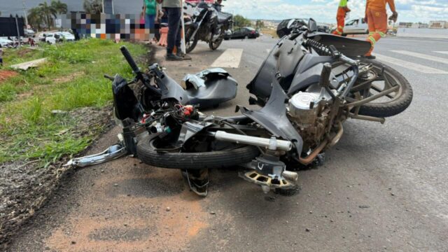 Condutora de moto fica gravemente ferida após acidente na paralela da BR-050 em Catalão