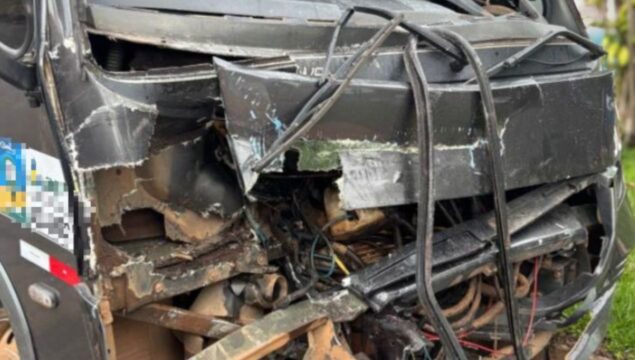 Colisão entre micro-ônibus e caminhão deixa ao menos 17 feridos em São Miguel do Passa Quatro