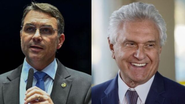 Caiado e Flávio Bolsonaro se reúnem para discutir ano eleitoral