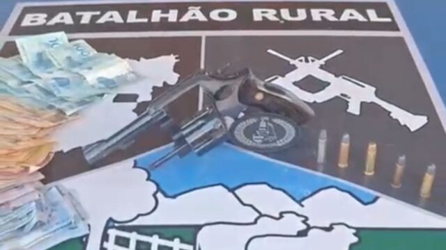 Homem é preso com arma de fogo, munições e R$ 4,5 mil durante operação rural em Corumbaíba