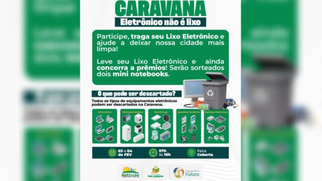 Marzagão recebe Caravana “Eletrônico não é lixo” com recolhimento e sorteio de mini notebooks