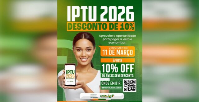 Prefeitura de Catalão inicia campanha do IPTU 2026 com desconto de 10%