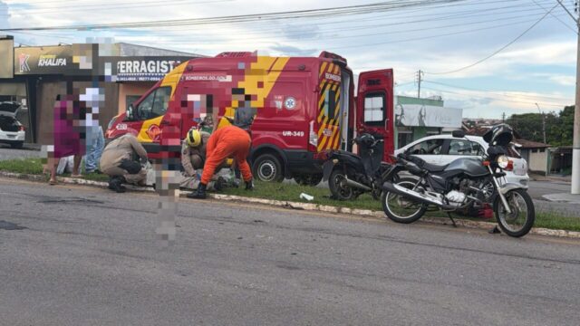 Motociclista sofre fratura após colisão no Jardim Brasília, em Catalão