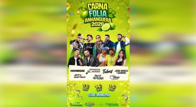 Carna Folia Anhanguera 2026 movimenta a cidade com três dias de festa, música e diversão