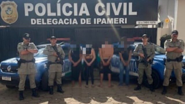 Quatro pessoas são detidas com simulacro de pistola e drogas após denúncia de perturbação do sossego em Ipameri