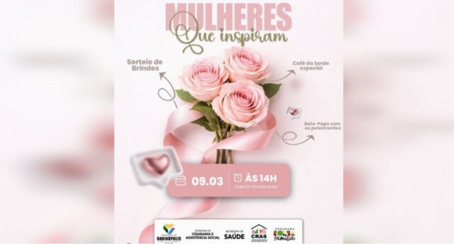 Evento “Mulheres que Inspiram” será realizado em Davinópolis na próxima segunda-feira