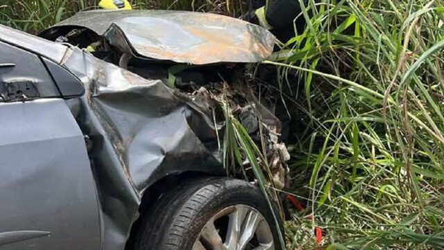 Capotamento na GO-217 deixa homem ferido na zona rural de Piracanjuba