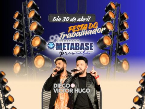 Festa do Trabalhador do Metabase terá show de Diego e Victor Hugo e sorteio de cinco motos zero km; faça seu cadastro