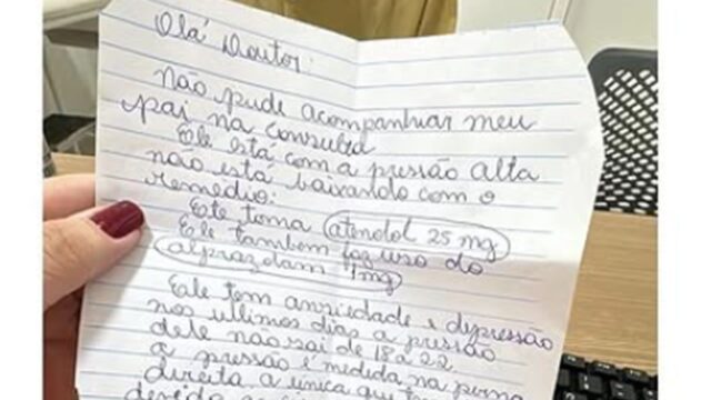 Bilhete escrito para médica da UPA em Catalão viraliza nas redes sociais e emociona internautas