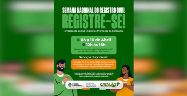 Prefeitura de Catalão e Judiciário promovem mutirão para emissão gratuita de certidões a partir de 6 de abril