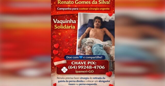 Vaquinha solidária mobiliza apoio para custear cirurgia de morador de Ipameri