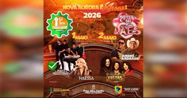 Nova Aurora é Show 2026 terá dois dias de festa com shows e programação especial