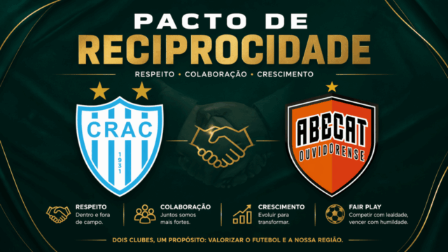 CRAC e ABECAT Ouvidorense firmam pacto de reciprocidade para jogos da Série D