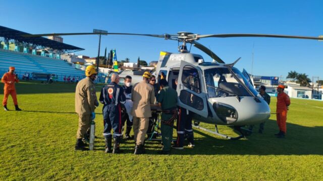 Transporte aeromédico mobiliza SAMU e Corpo de Bombeiros e salva três vidas em um único dia em Catalão
